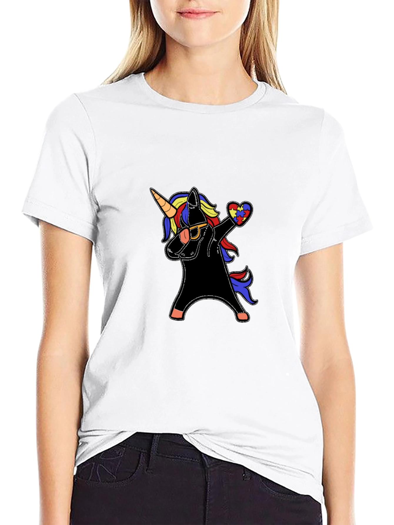 Unicorn Autism Awareness Dabbing T-Shirt