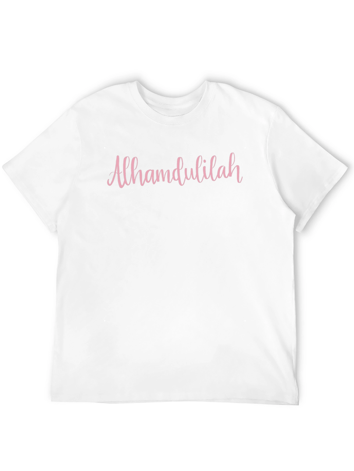Alhamdulillah Pink Script Black T-Shirt