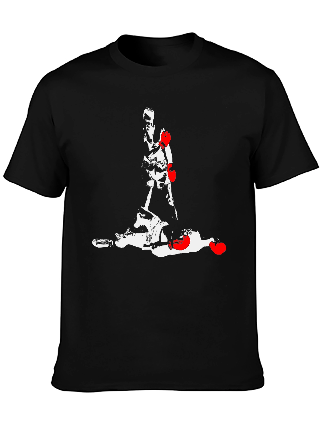 Boxing Graphic Tee - Knockout Design Mens Black T-Shirt