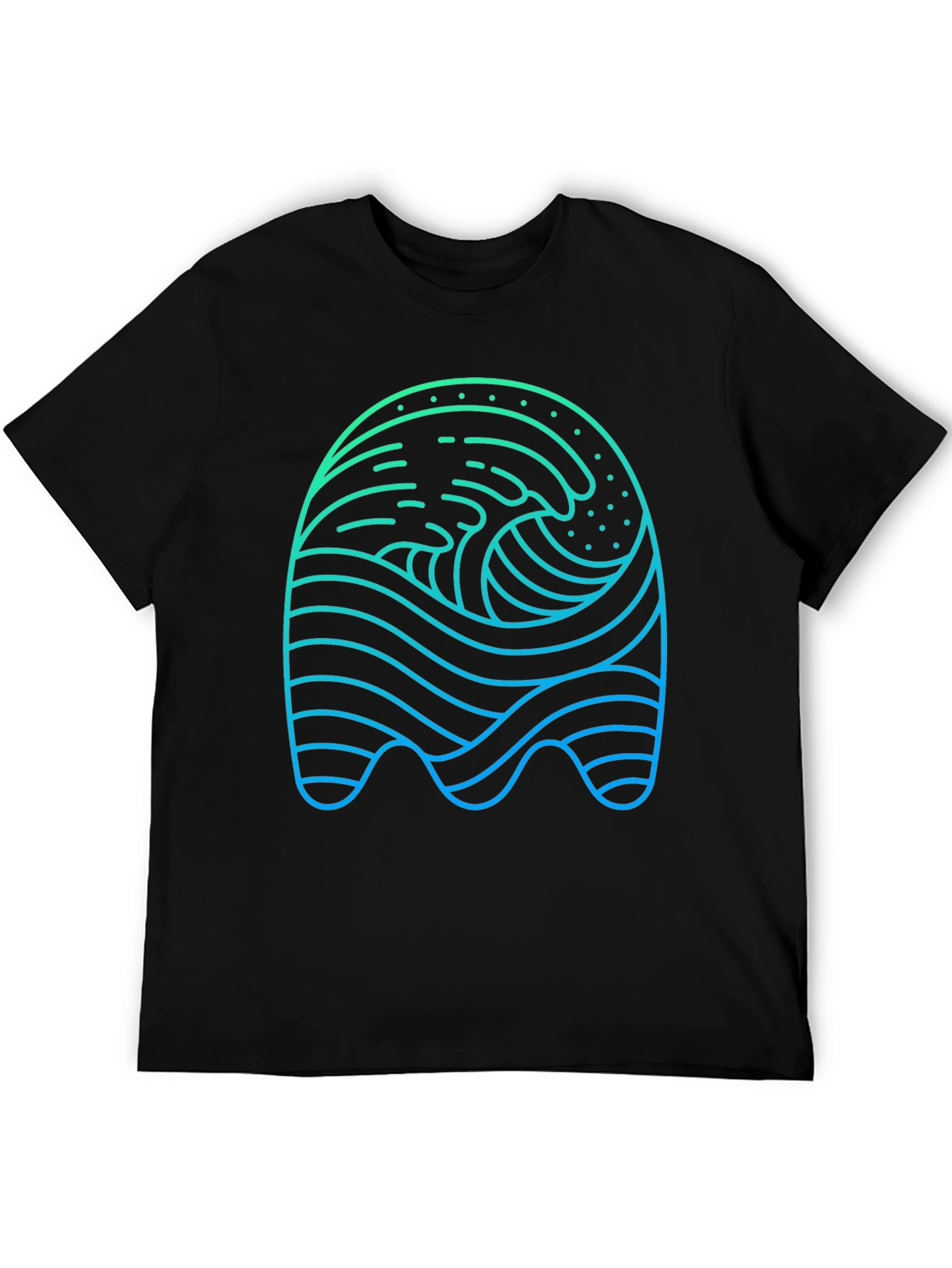 Abstract Wave Graphic T-Shirt - Stylish Mens Tee