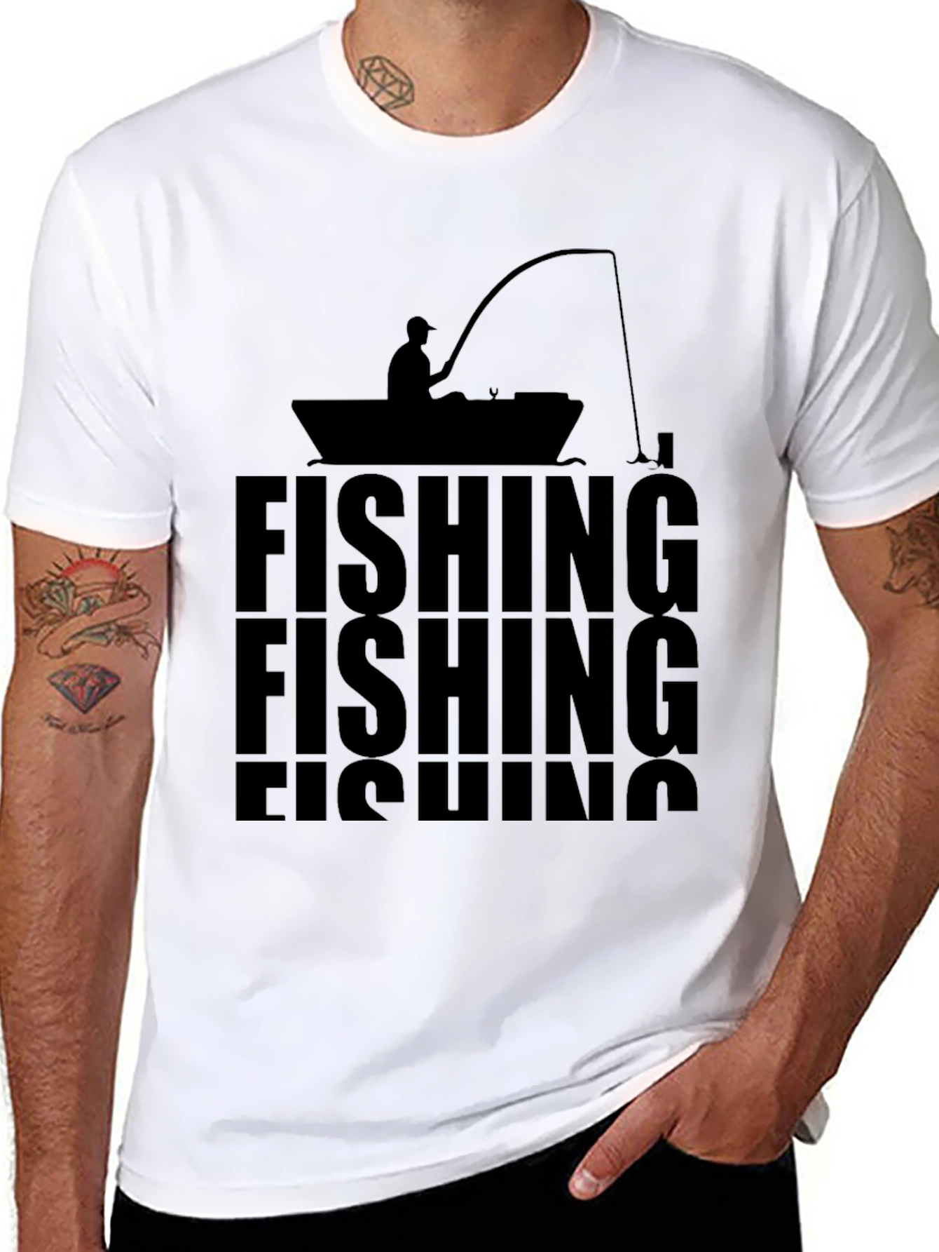 Fishing T-Shirt - Silhouette Design