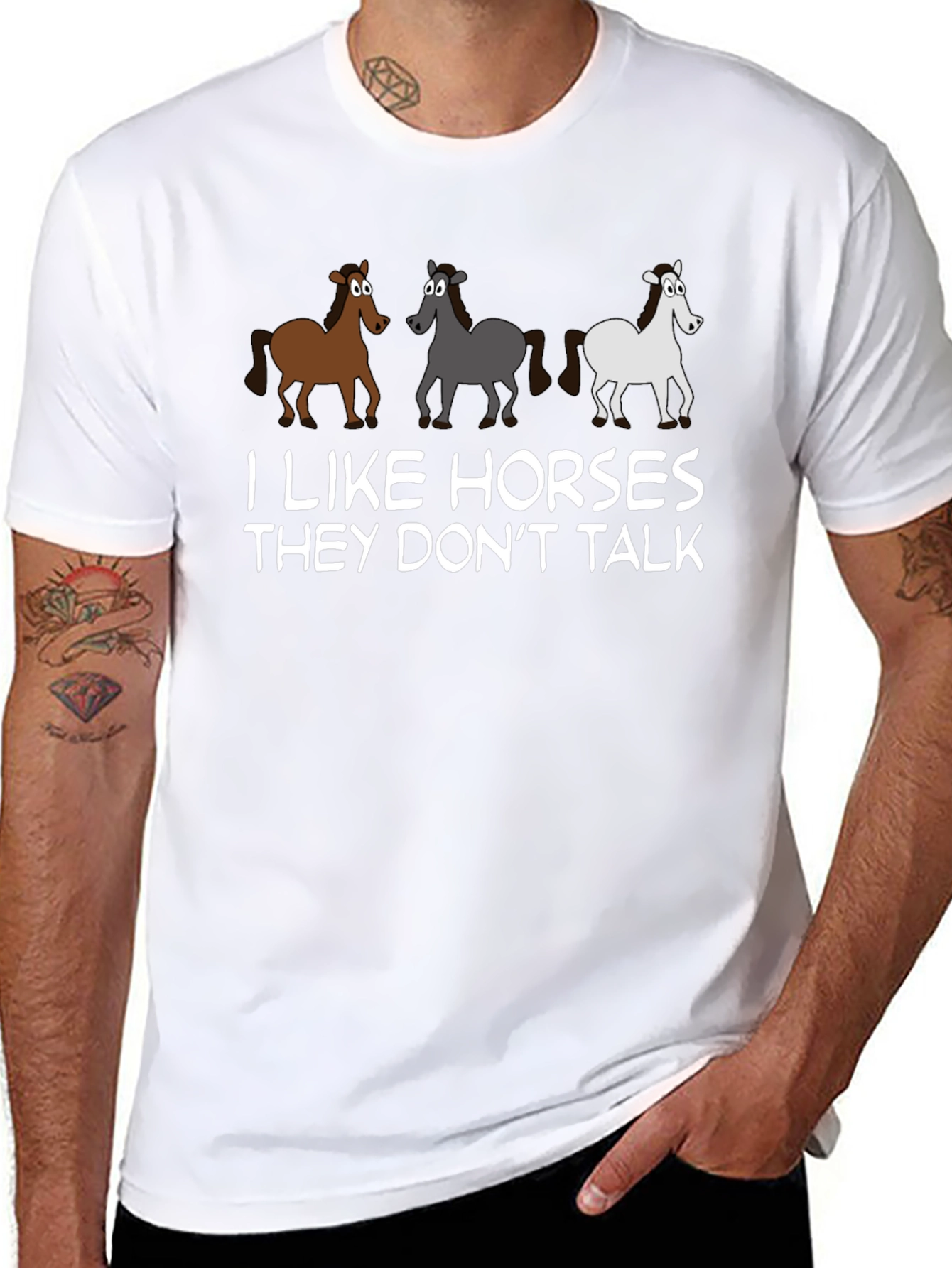 I Like Horses Funny Graphic Tee