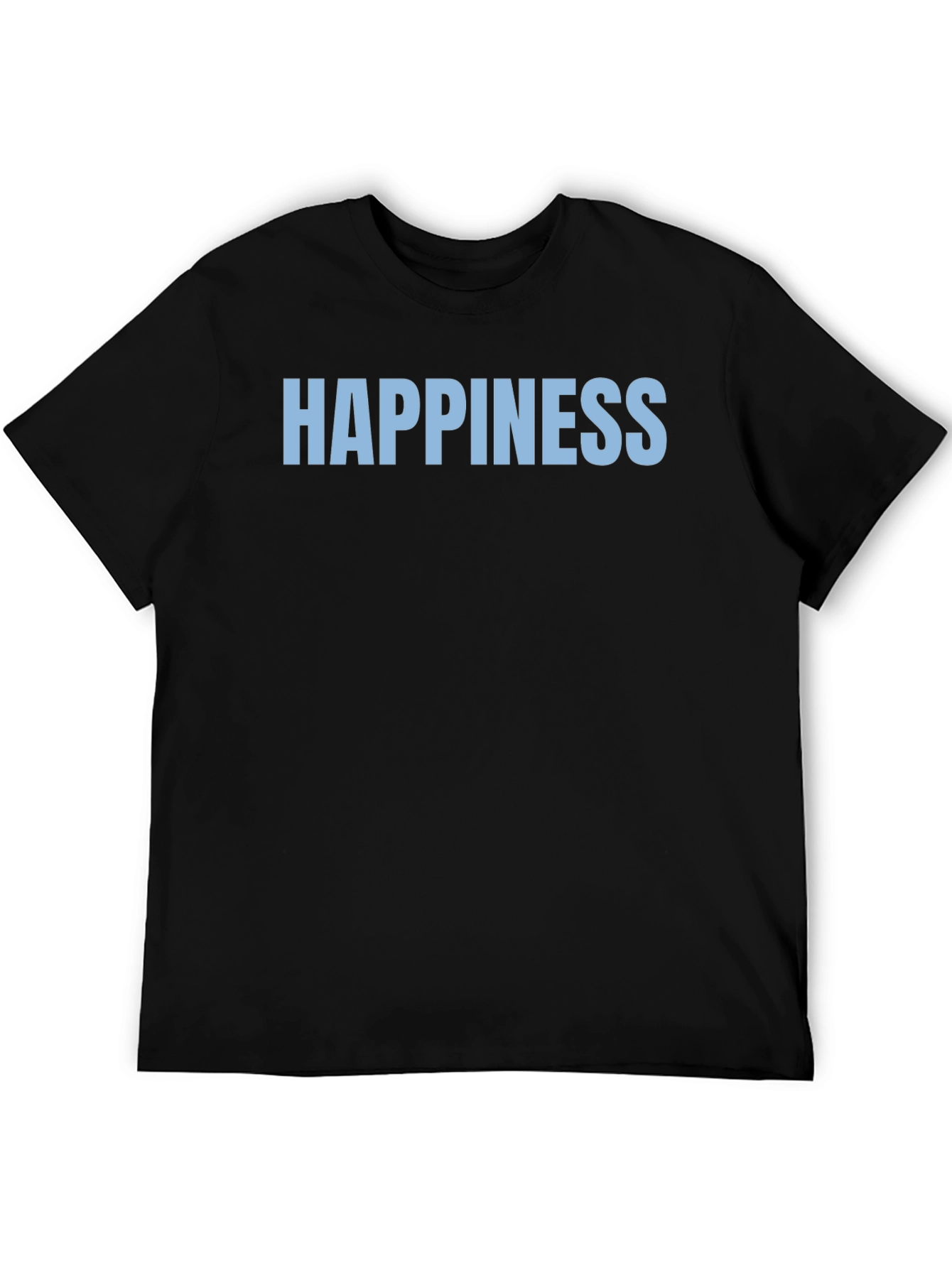 Happiness Graphic Tee - Black Casual T-Shirt