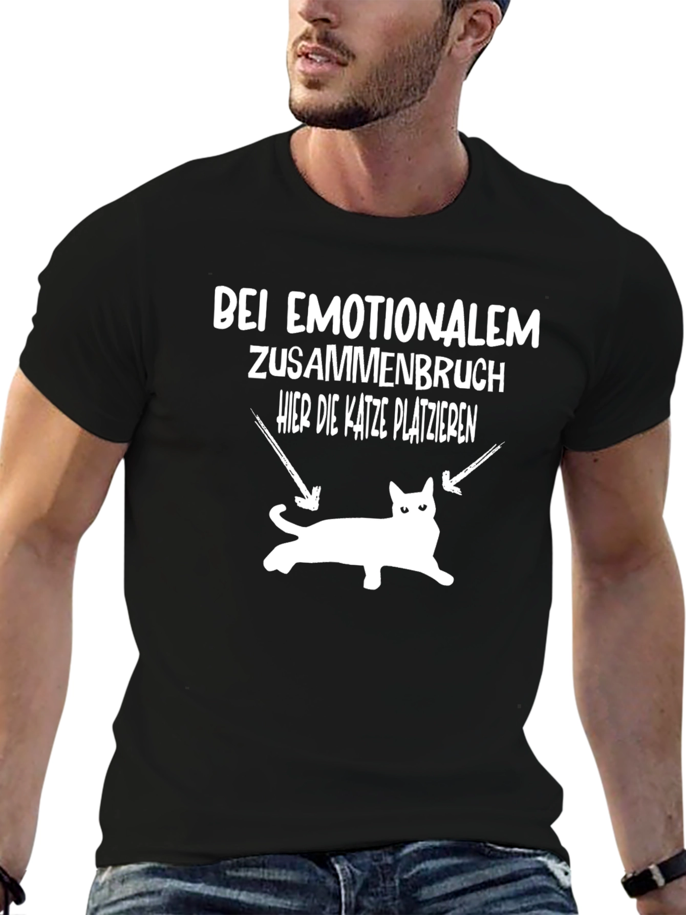 Emotional Support Cat T-Shirt - Unisex Black Cotton Tee