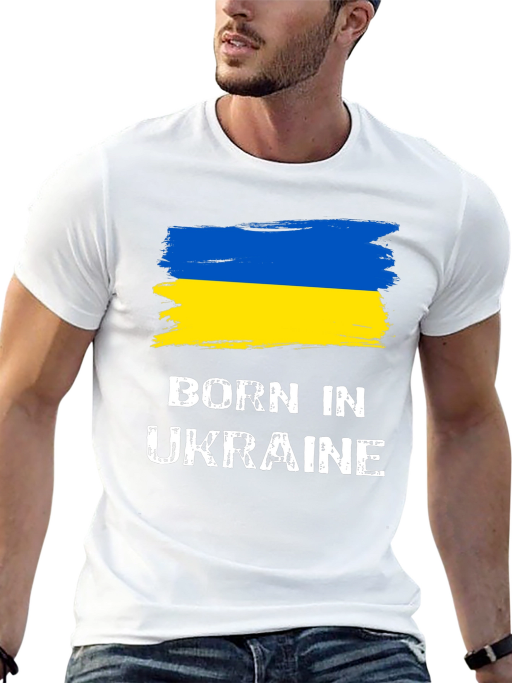 Born In Ukraine Flag Graphic T-Shirt