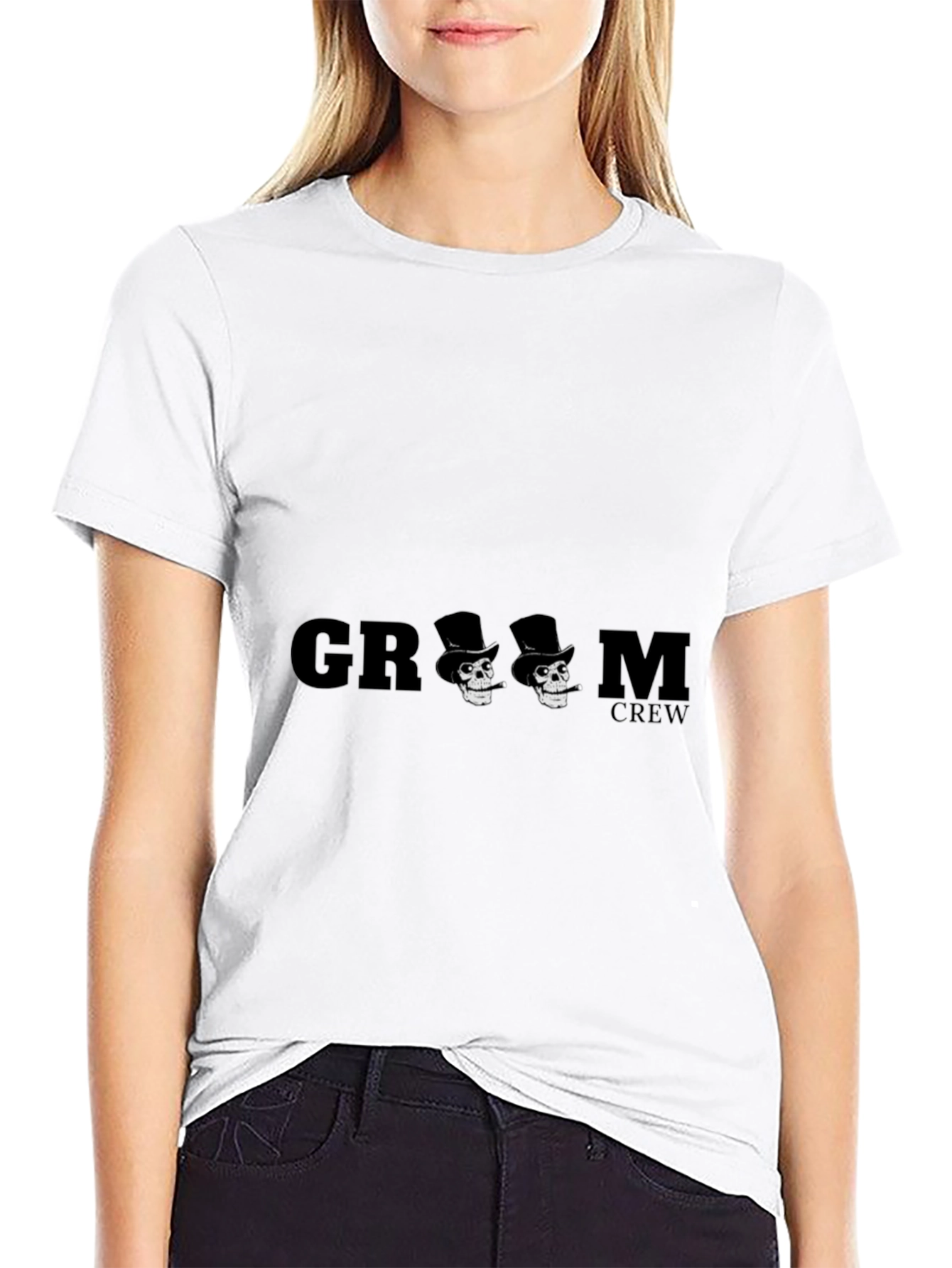 Groom Crew Skull Graphic T-Shirt