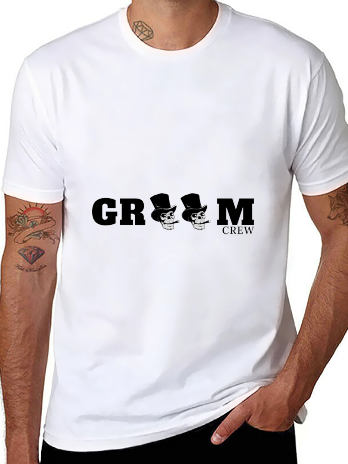Groom Crew Skull Graphic T-Shirt