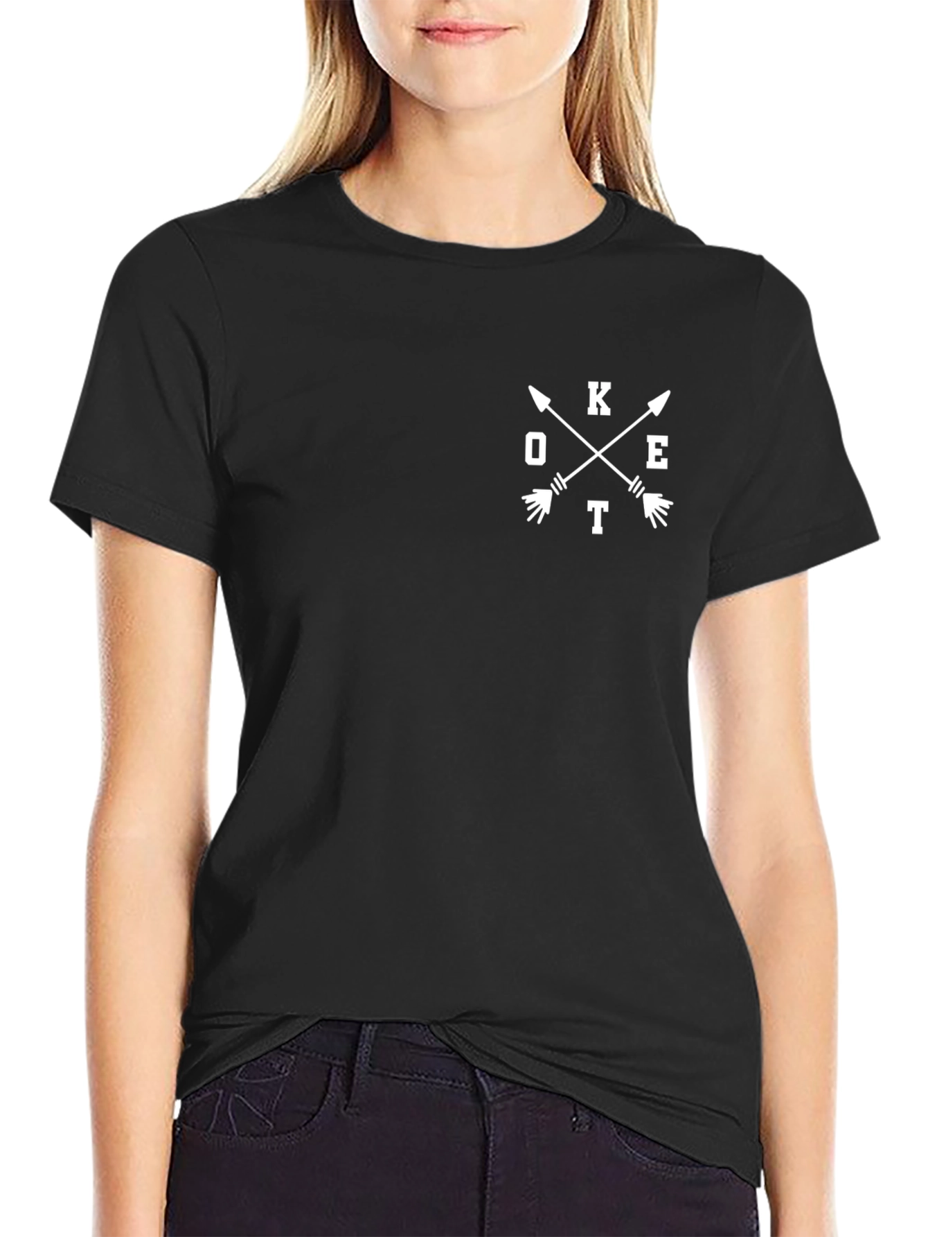 Mens Arrow Graphic Tee - Casual Cotton Blend Top