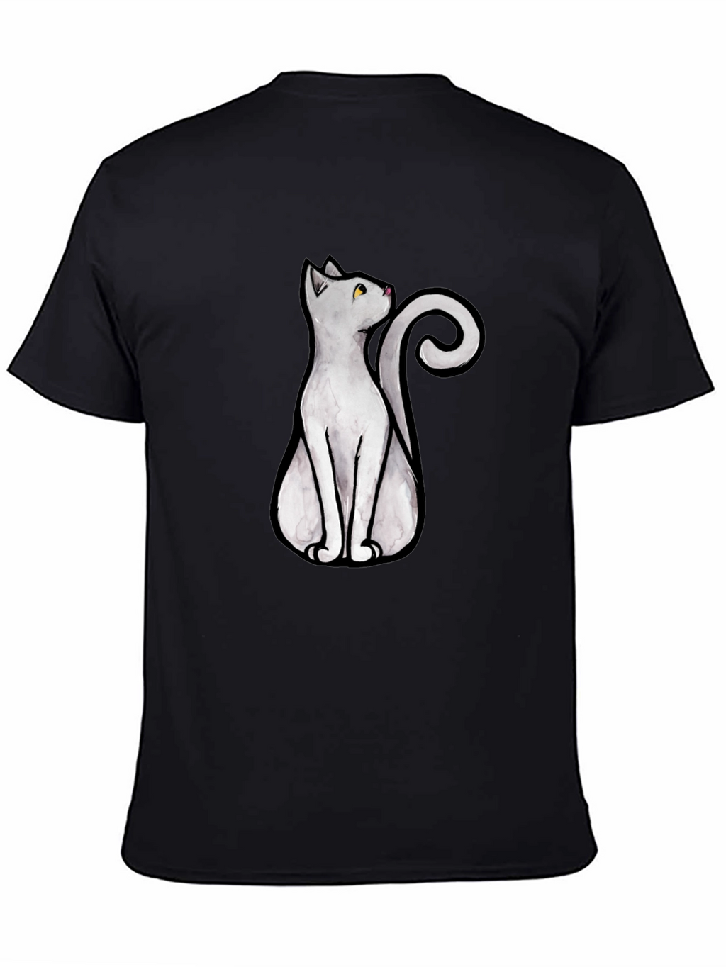 Cool Cat Graphic Tee - Black Cotton T-Shirt