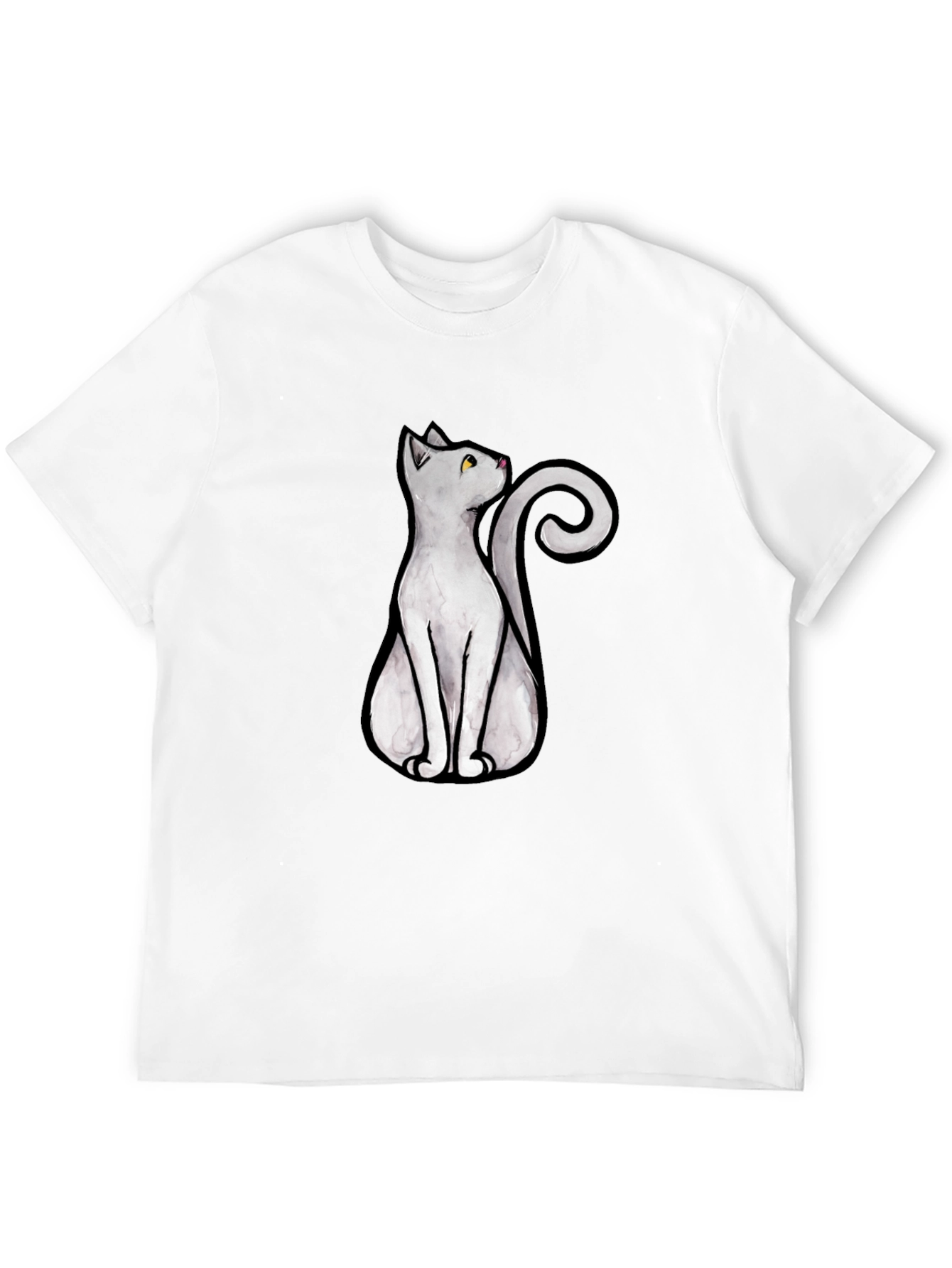 Cool Cat Graphic Tee - Black Cotton T-Shirt