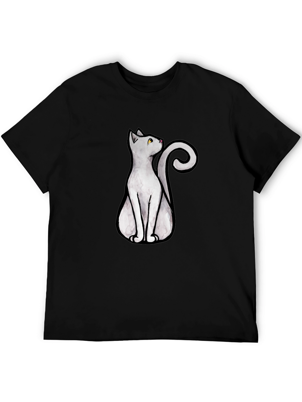Cool Cat Graphic Tee - Black Cotton T-Shirt