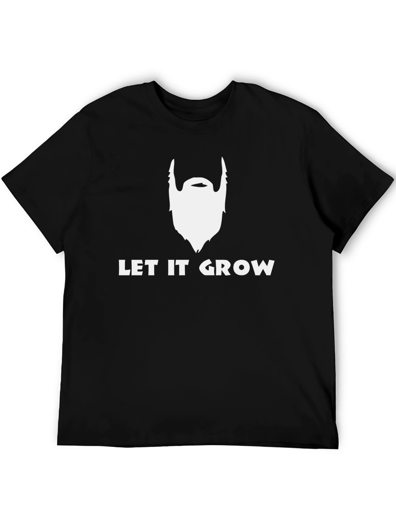 Let It Grow Beard Graphic Tee - Black
