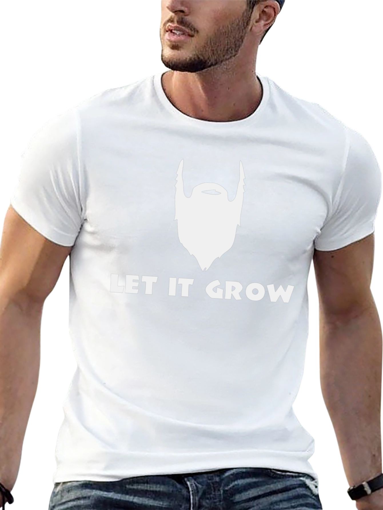 Let It Grow Beard Graphic Tee - Black
