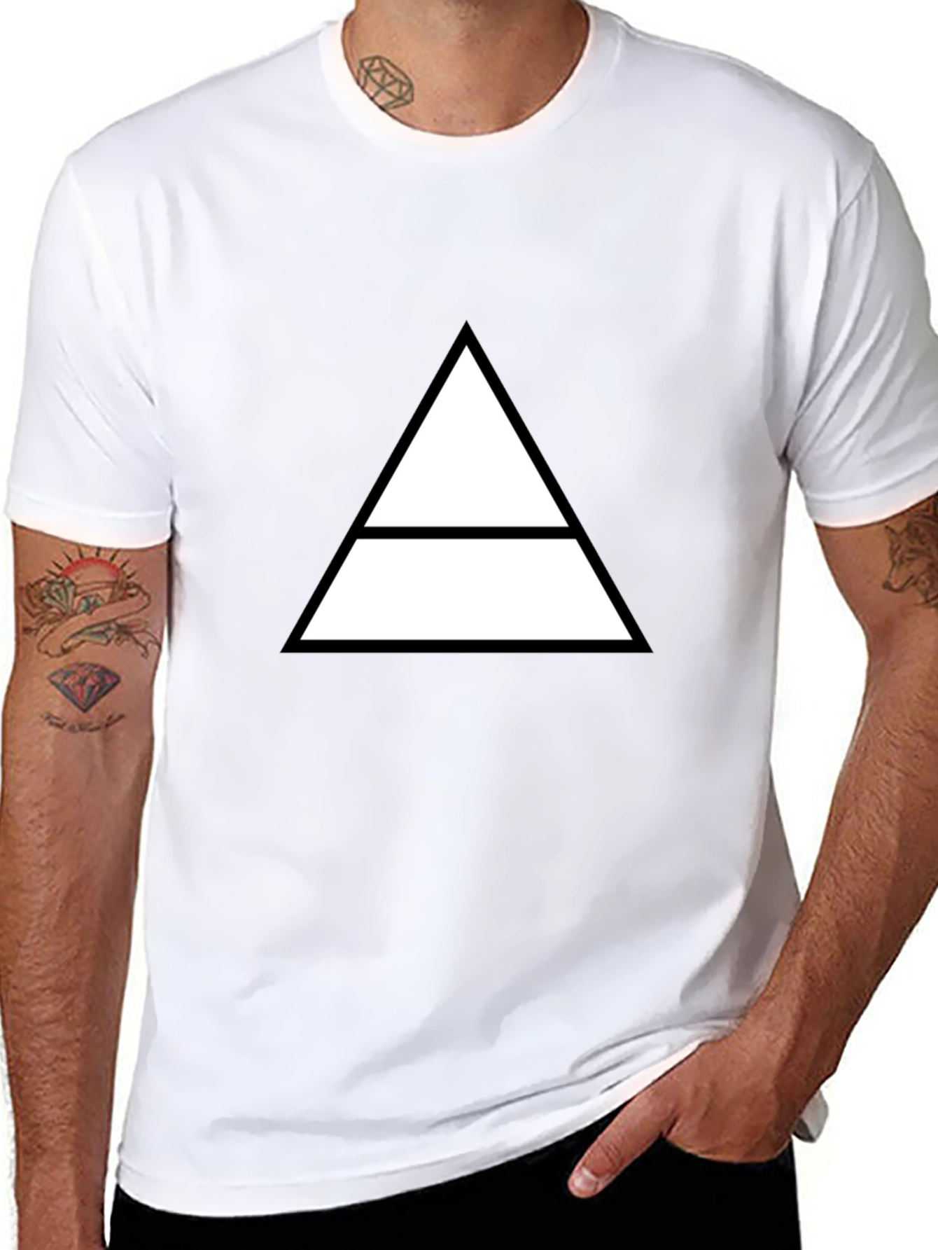 Geometric Graphic Tee - Minimalist Triangle Design
