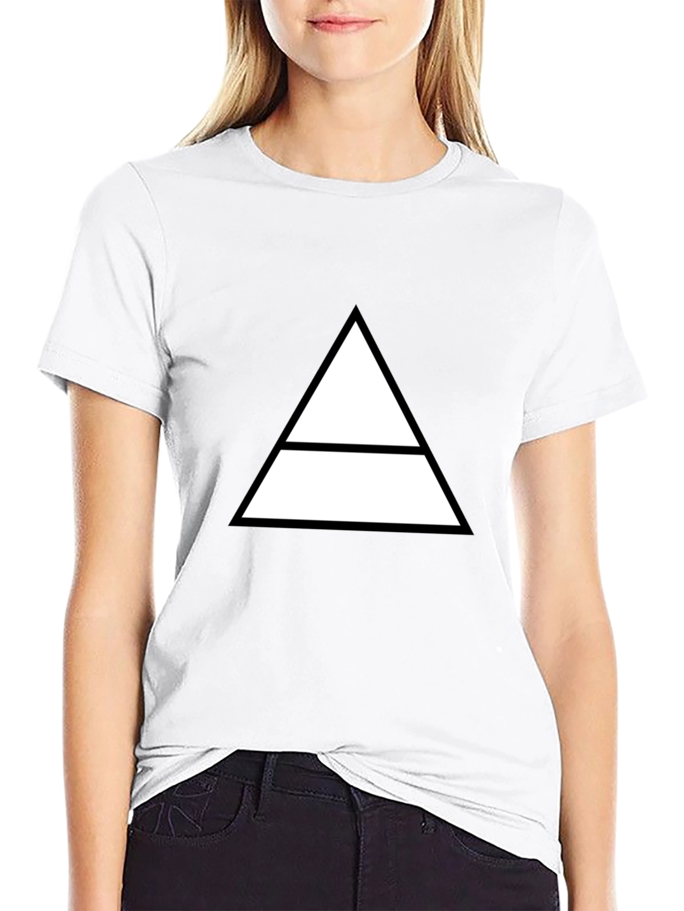Geometric Graphic Tee - Minimalist Triangle Design