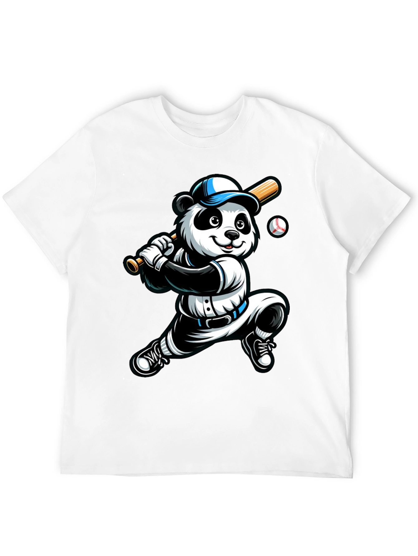 Panda Baseball Player Graphic Tee