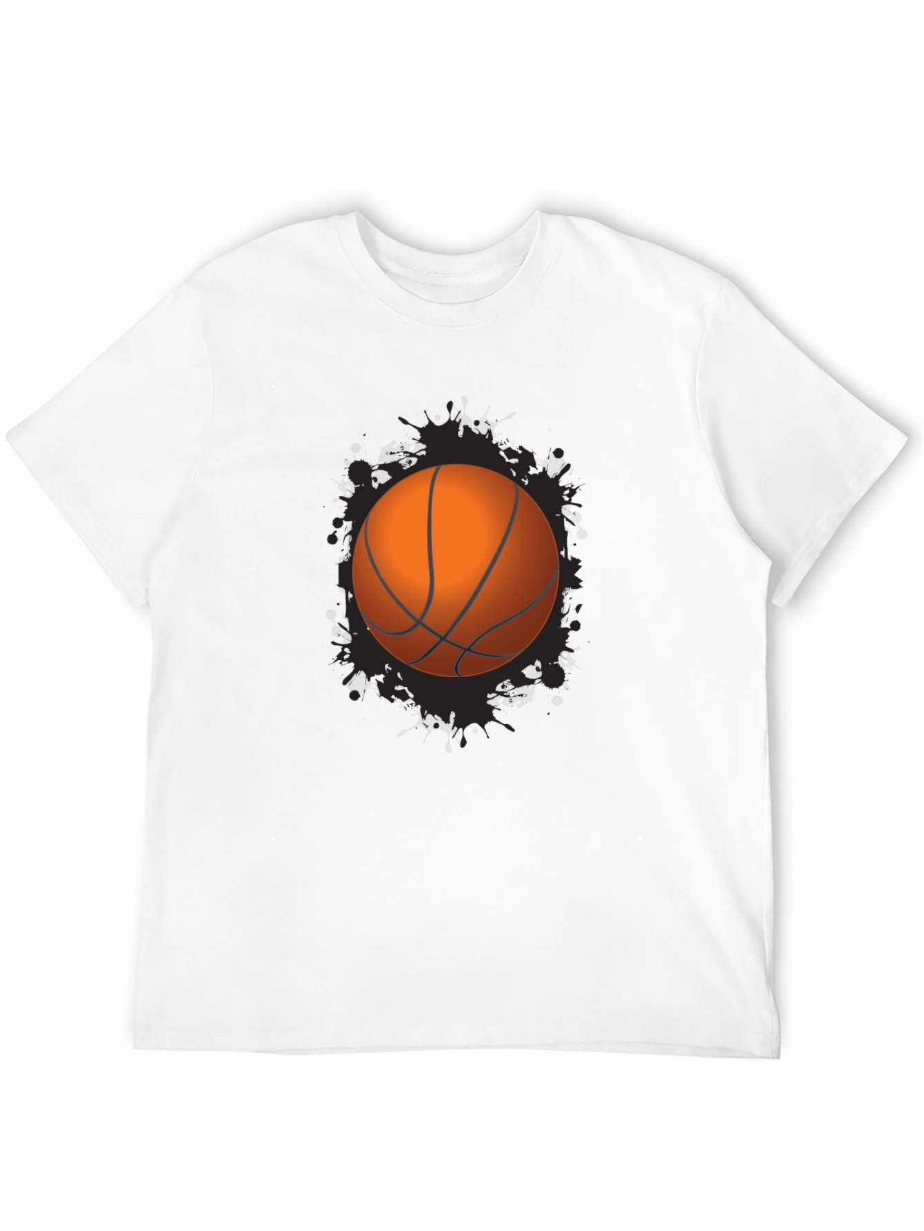 Basketball Graphic Tee - Black Cotton Blend
