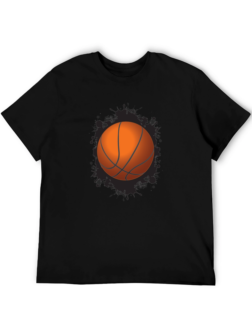 Basketball Graphic Tee - Black Cotton Blend