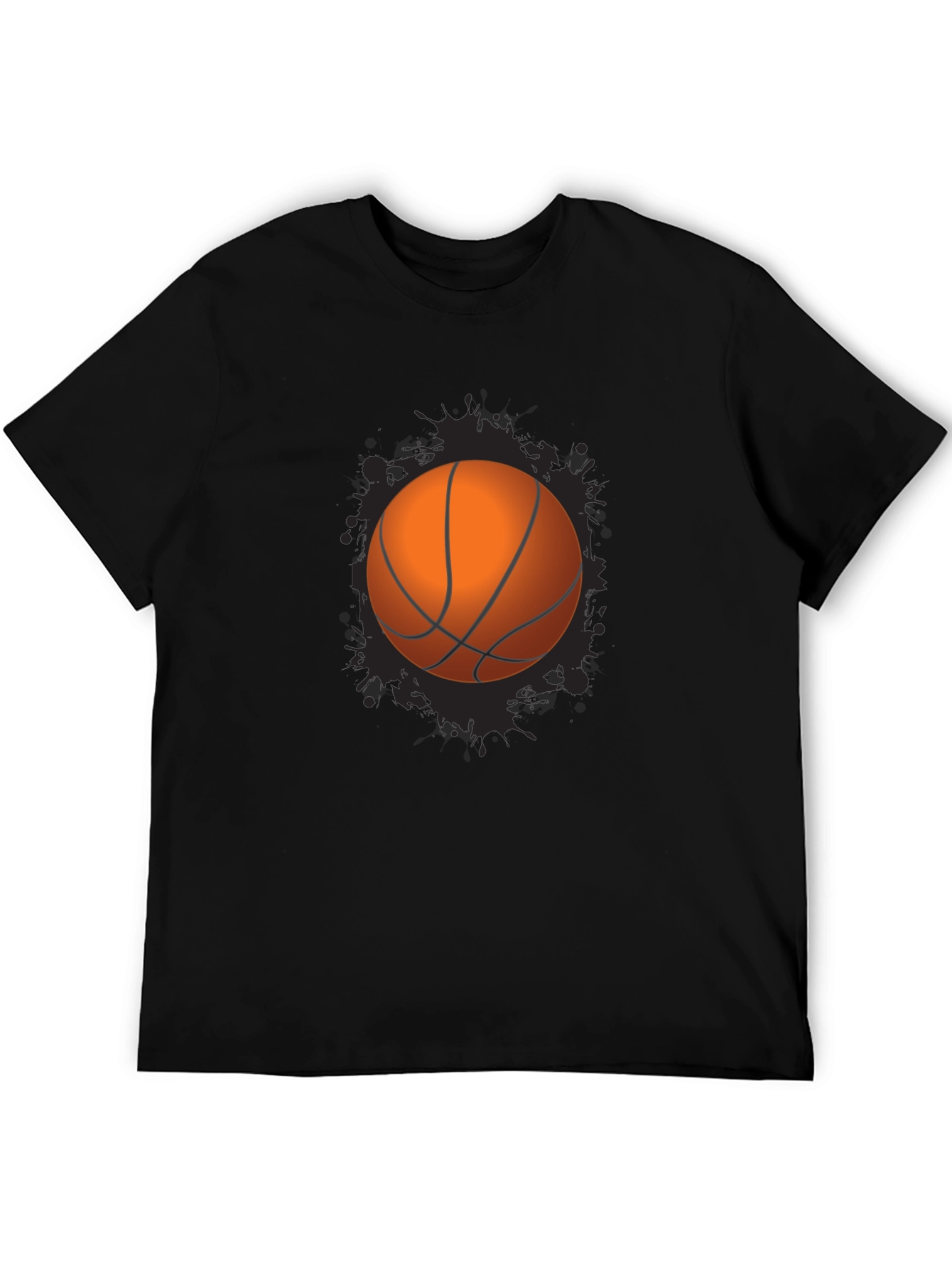Basketball Graphic Tee - Black Cotton Blend