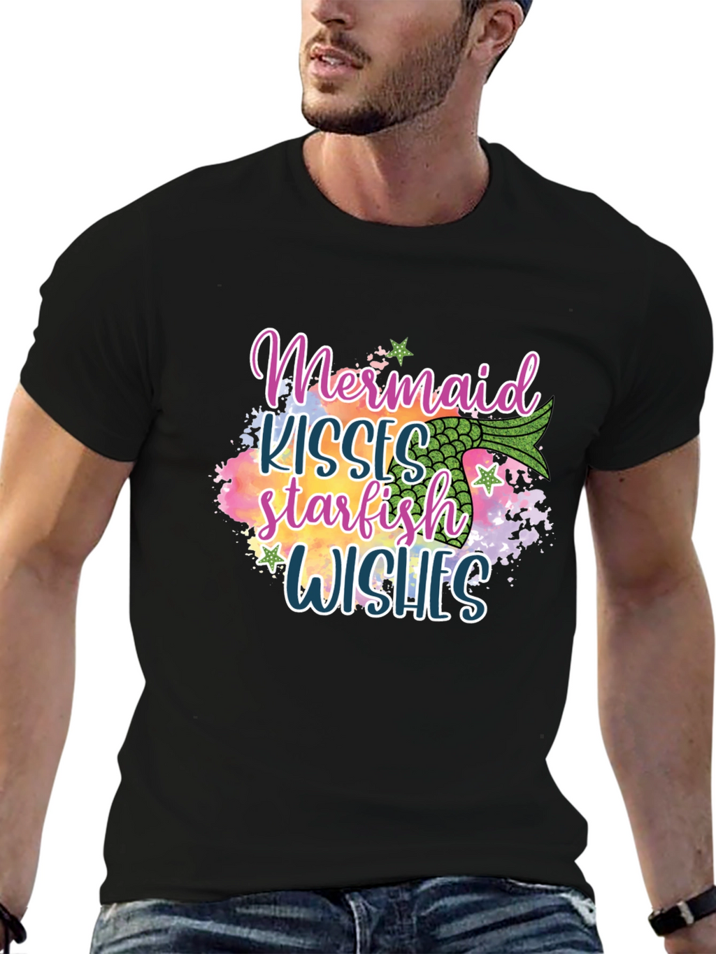 Mermaid Kisses Starfish Wishes Graphic Tee