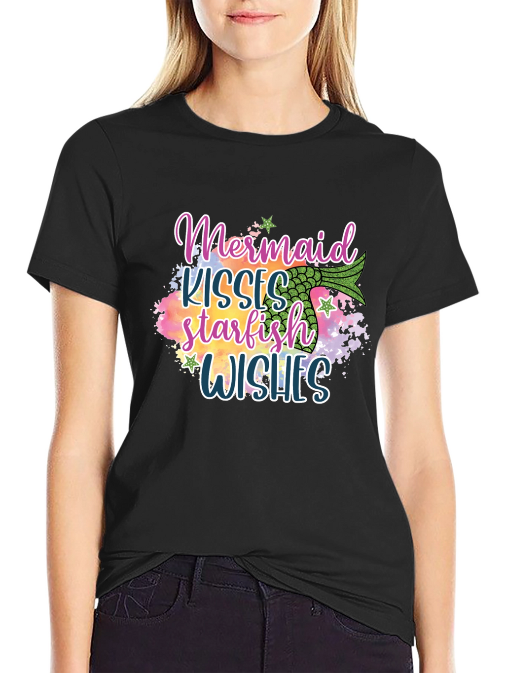 Mermaid Kisses Starfish Wishes Graphic Tee