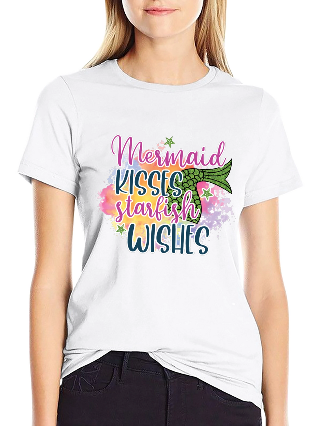 Mermaid Kisses Starfish Wishes Graphic Tee