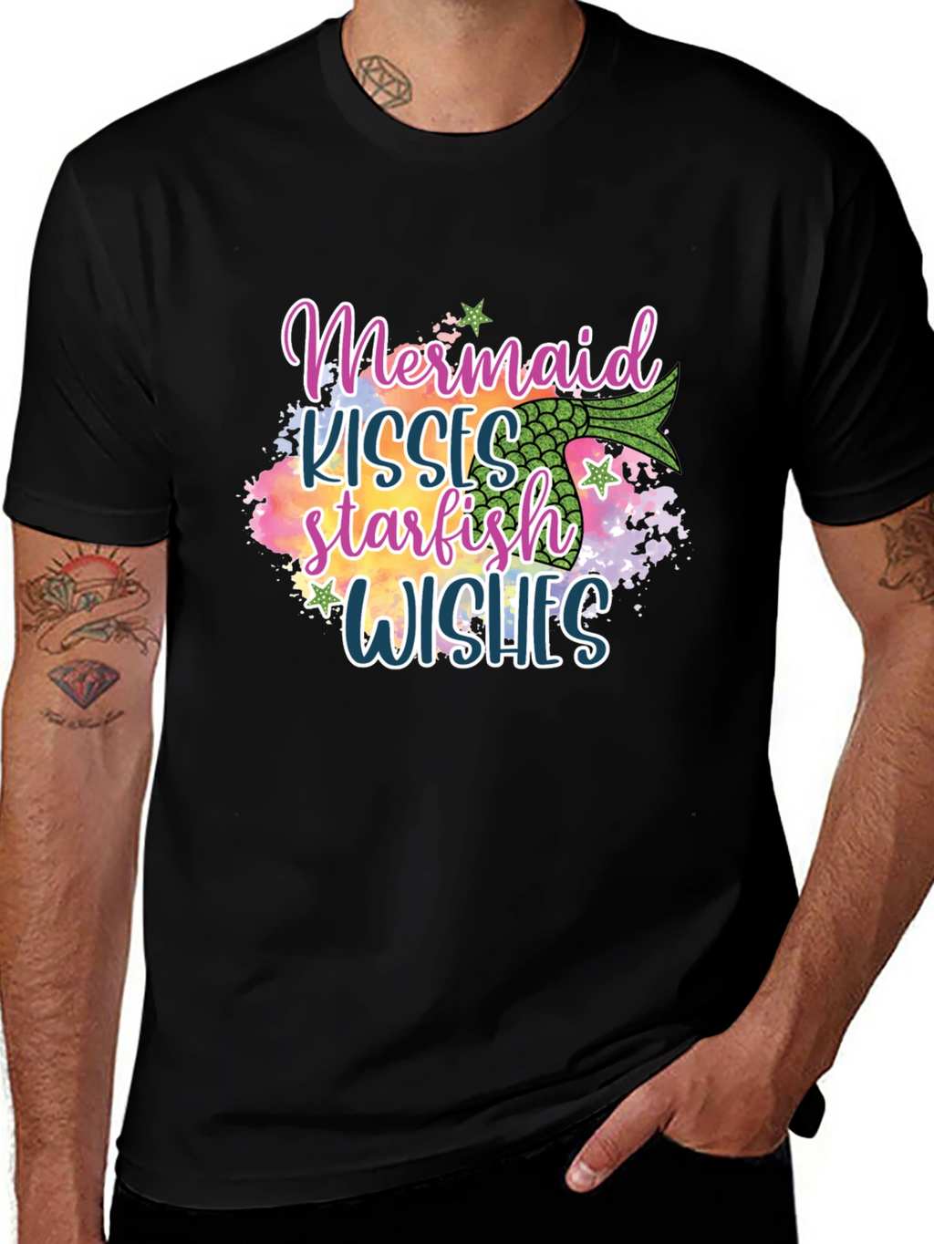 Mermaid Kisses Starfish Wishes Graphic Tee