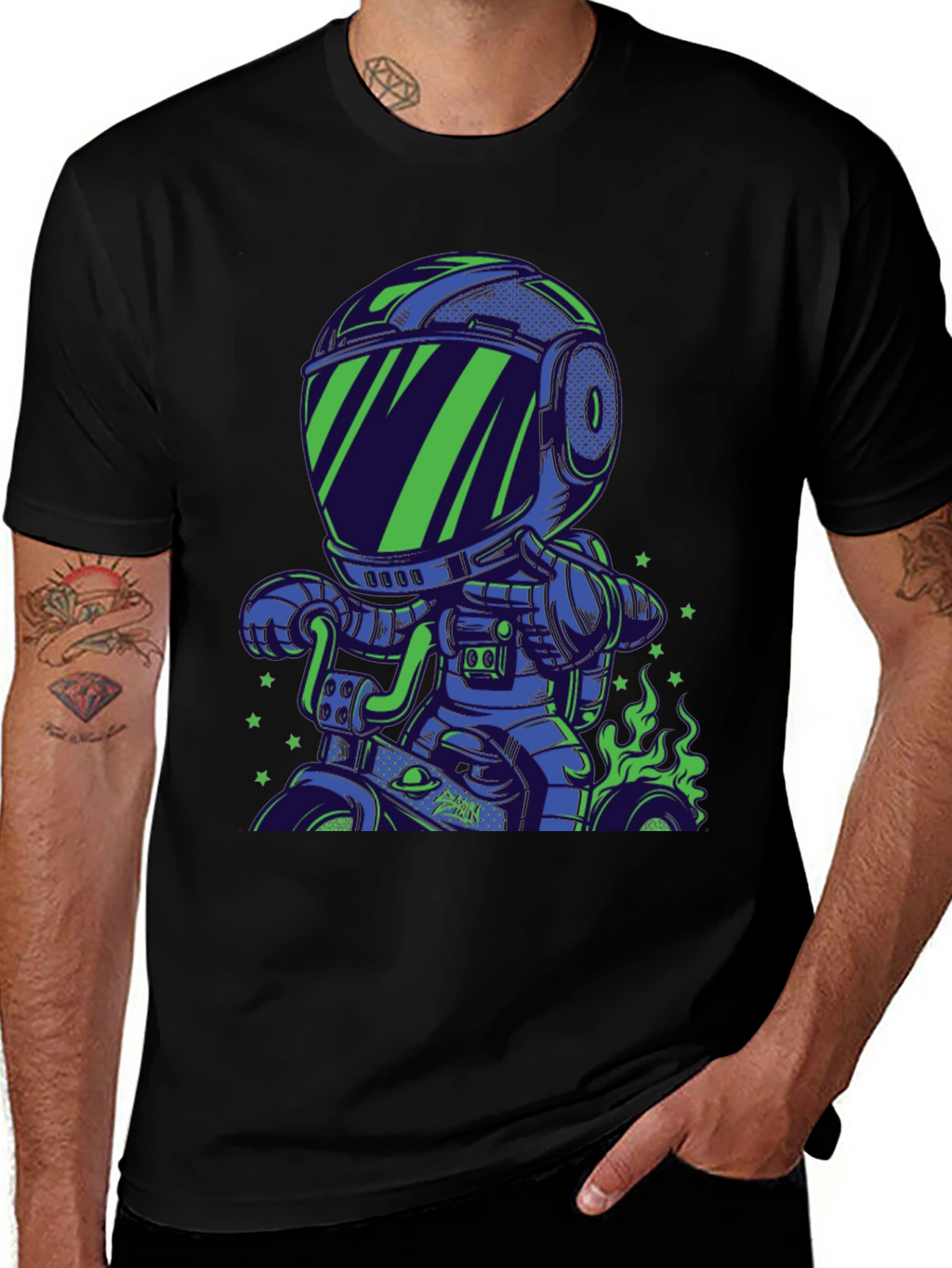 Astronaut Motorbike Graphic T-Shirt