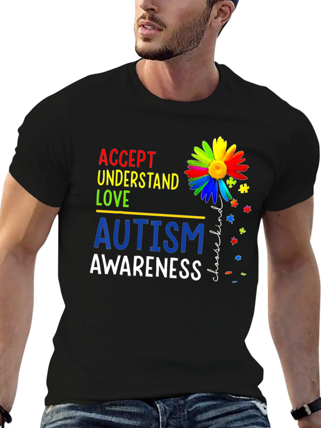 Autism Awareness T-Shirt - Accept Understand Love
