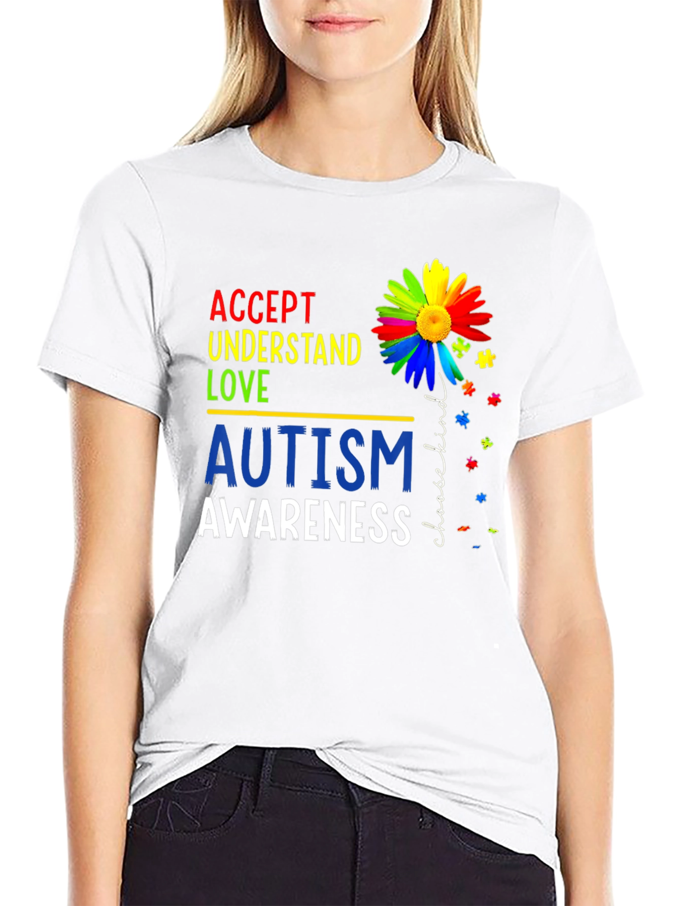 Autism Awareness T-Shirt - Accept Understand Love