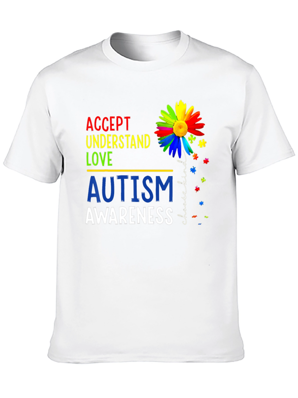 Autism Awareness T-Shirt - Accept Understand Love