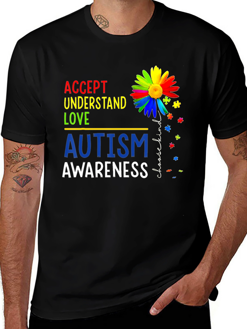 Autism Awareness T-Shirt - Accept Understand Love