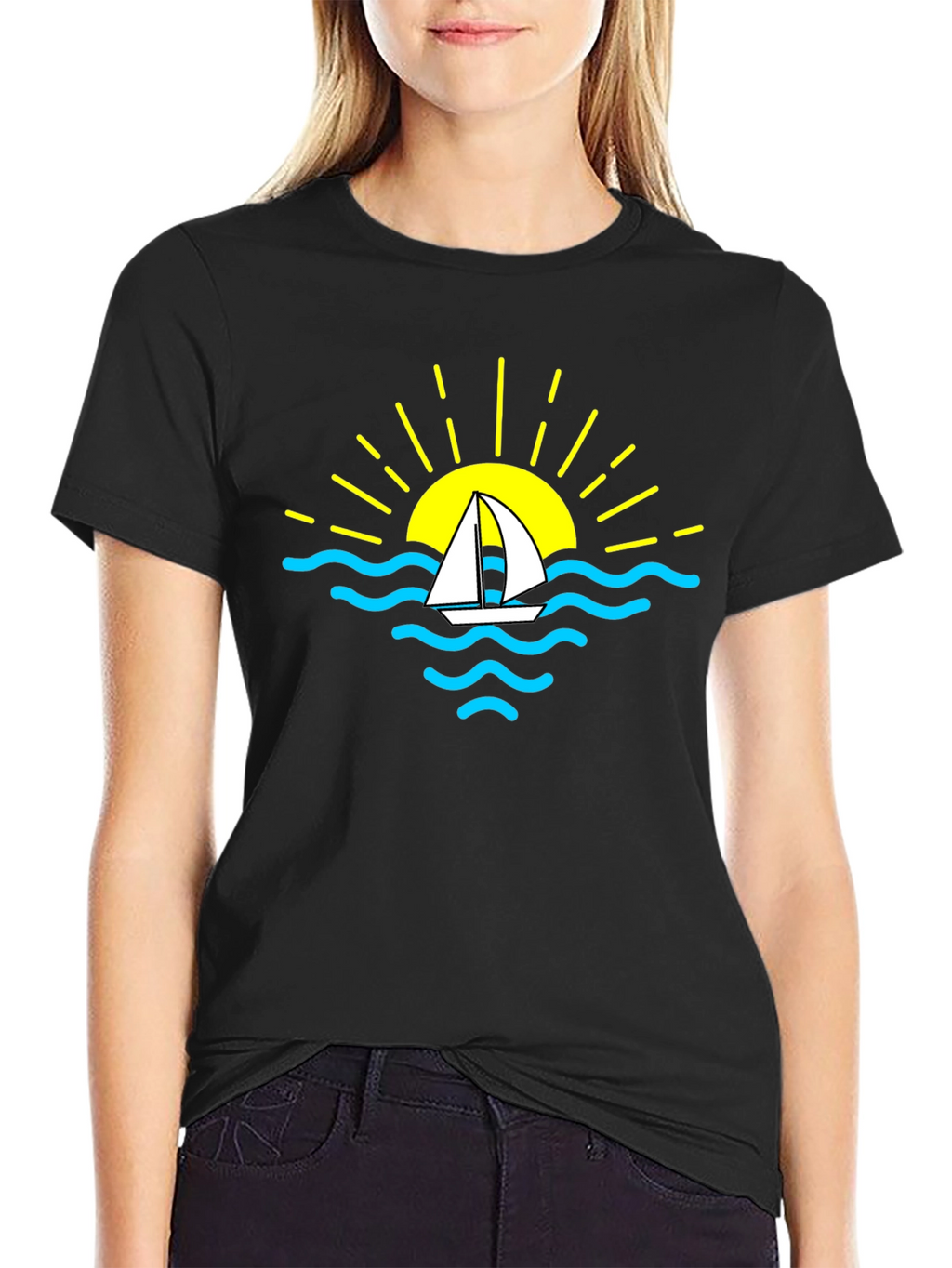 Sailboat Sunset Graphic T-Shirt