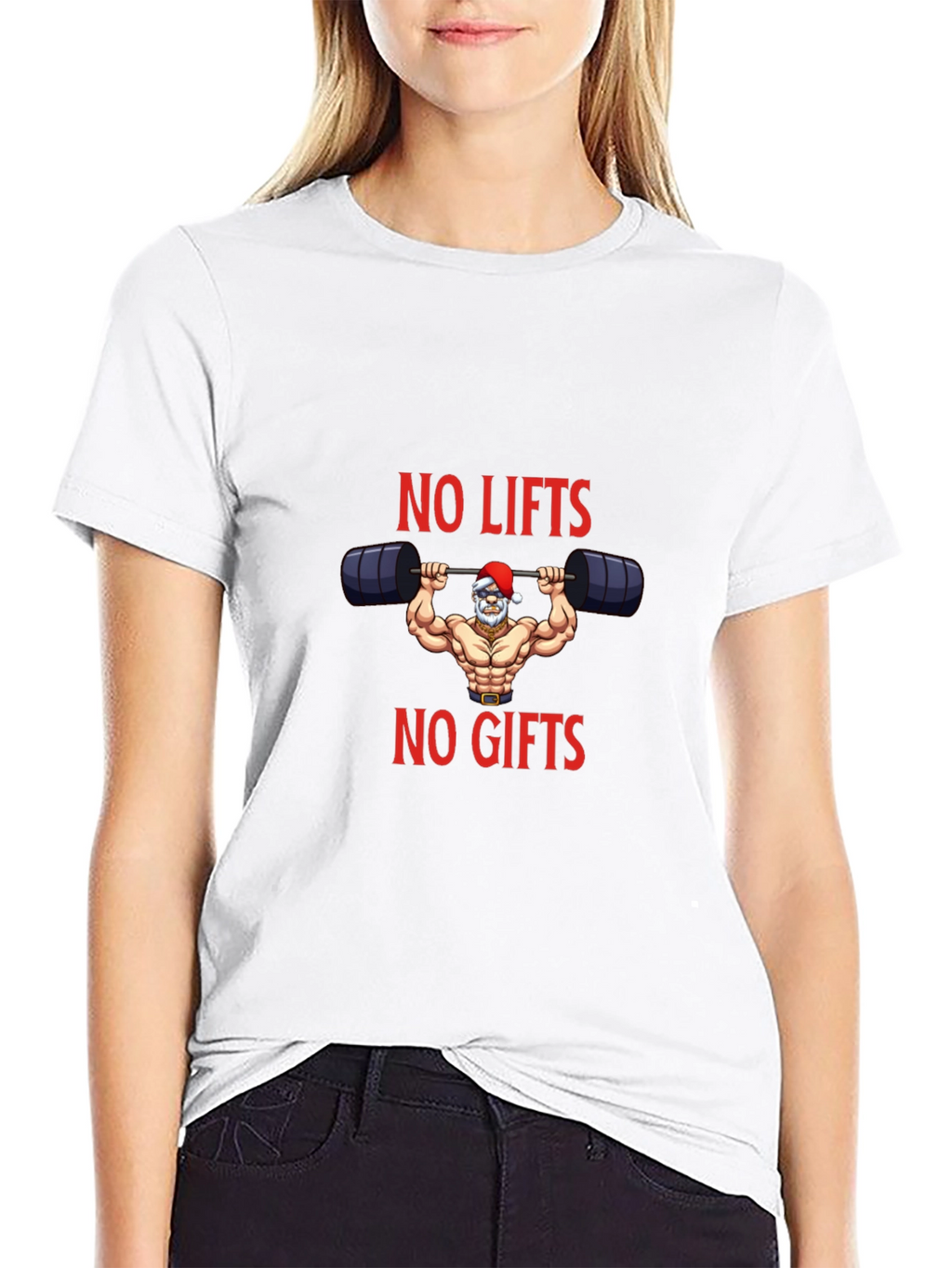 No Lifts No Gifts Santa Gym T-Shirt