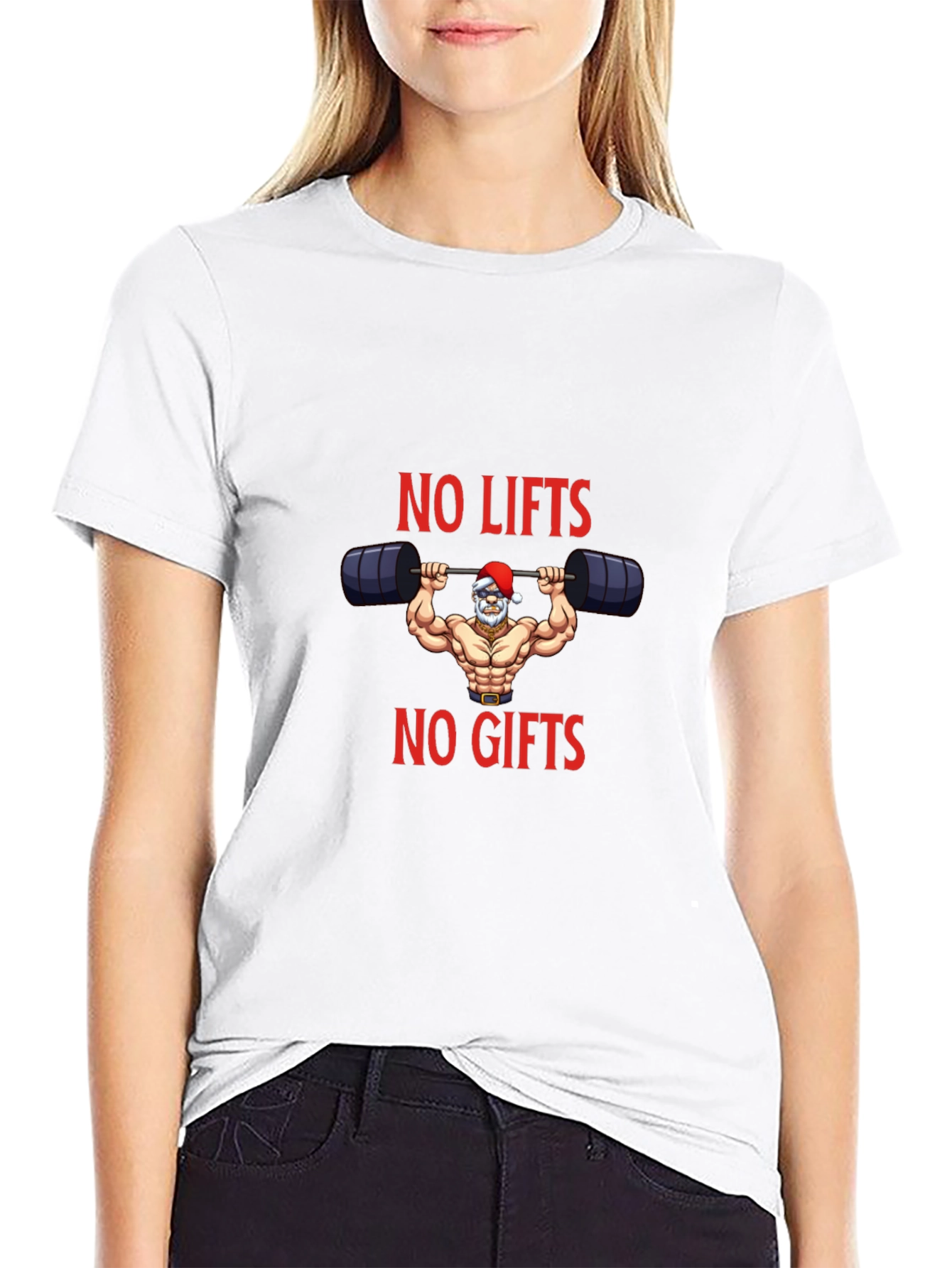 No Lifts No Gifts Santa Gym T-Shirt