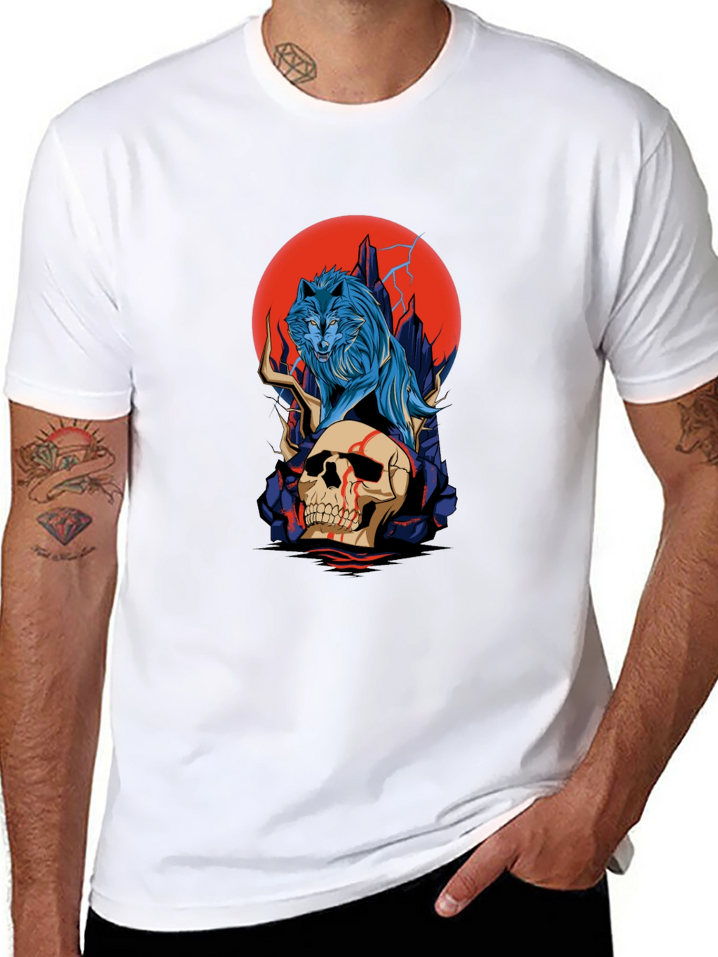 Wolf and Skull Graphic Tee