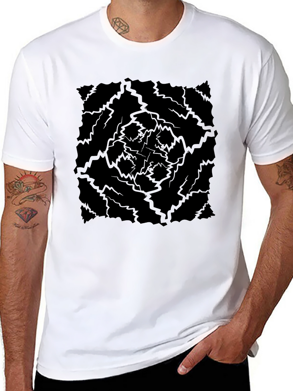 Abstract Lightning Bolt T-Shirt - Mens Graphic Tee