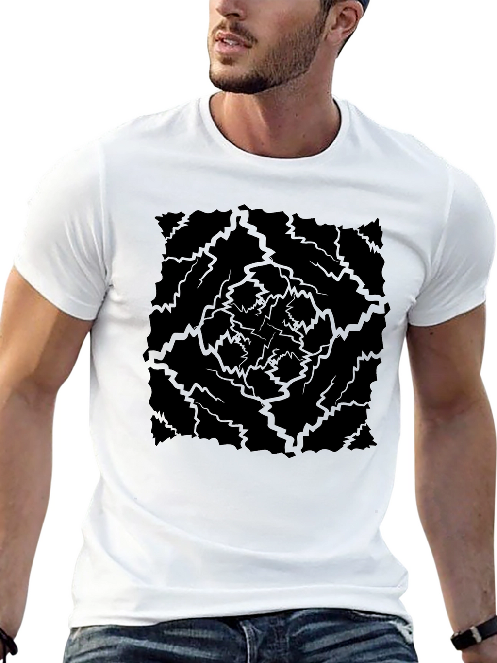 Abstract Lightning Bolt T-Shirt - Mens Graphic Tee