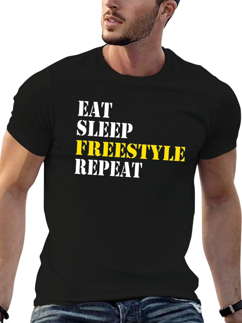 Eat Sleep Freestyle Repeat Black T-Shirt