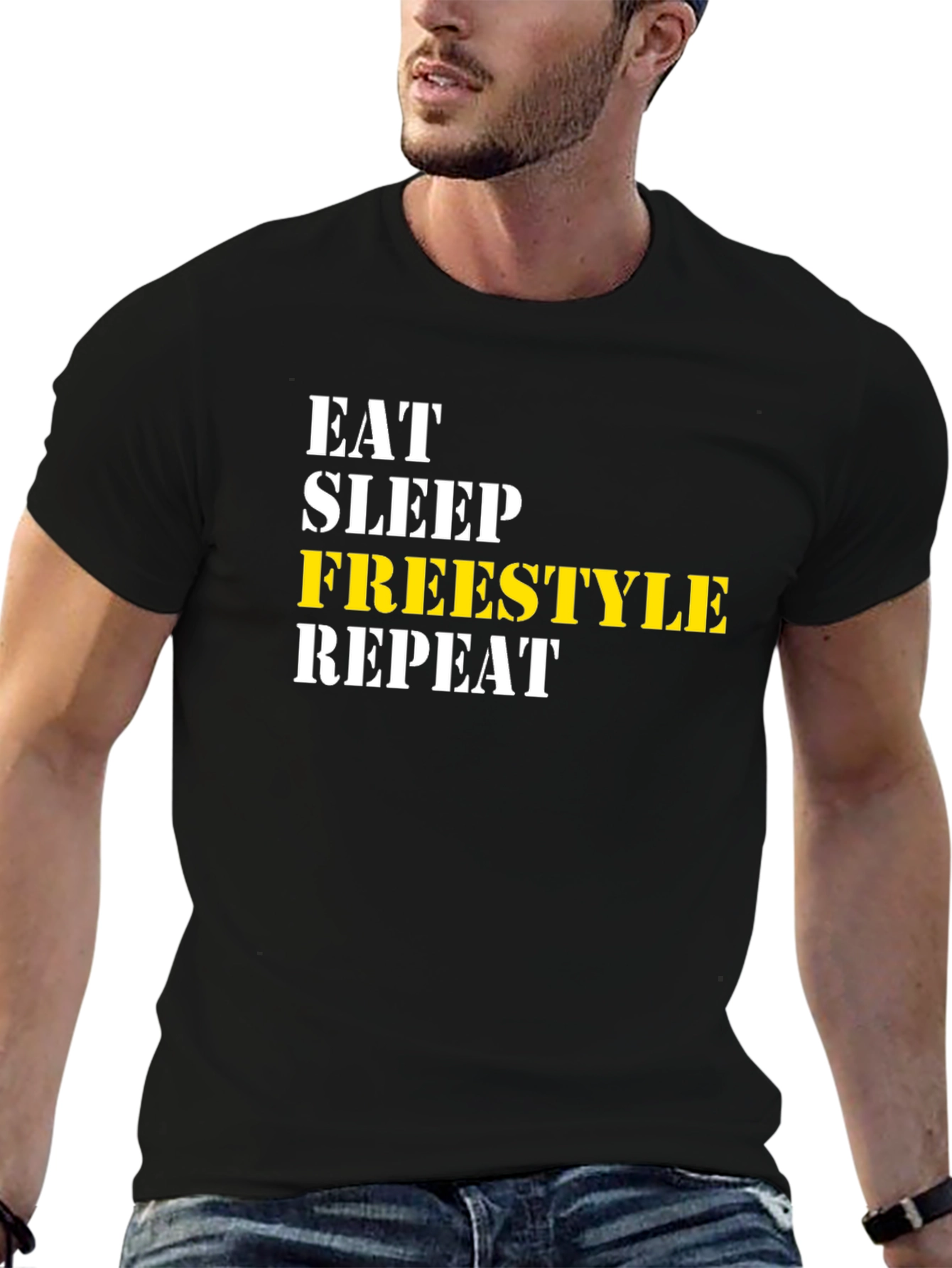 Eat Sleep Freestyle Repeat Black T-Shirt