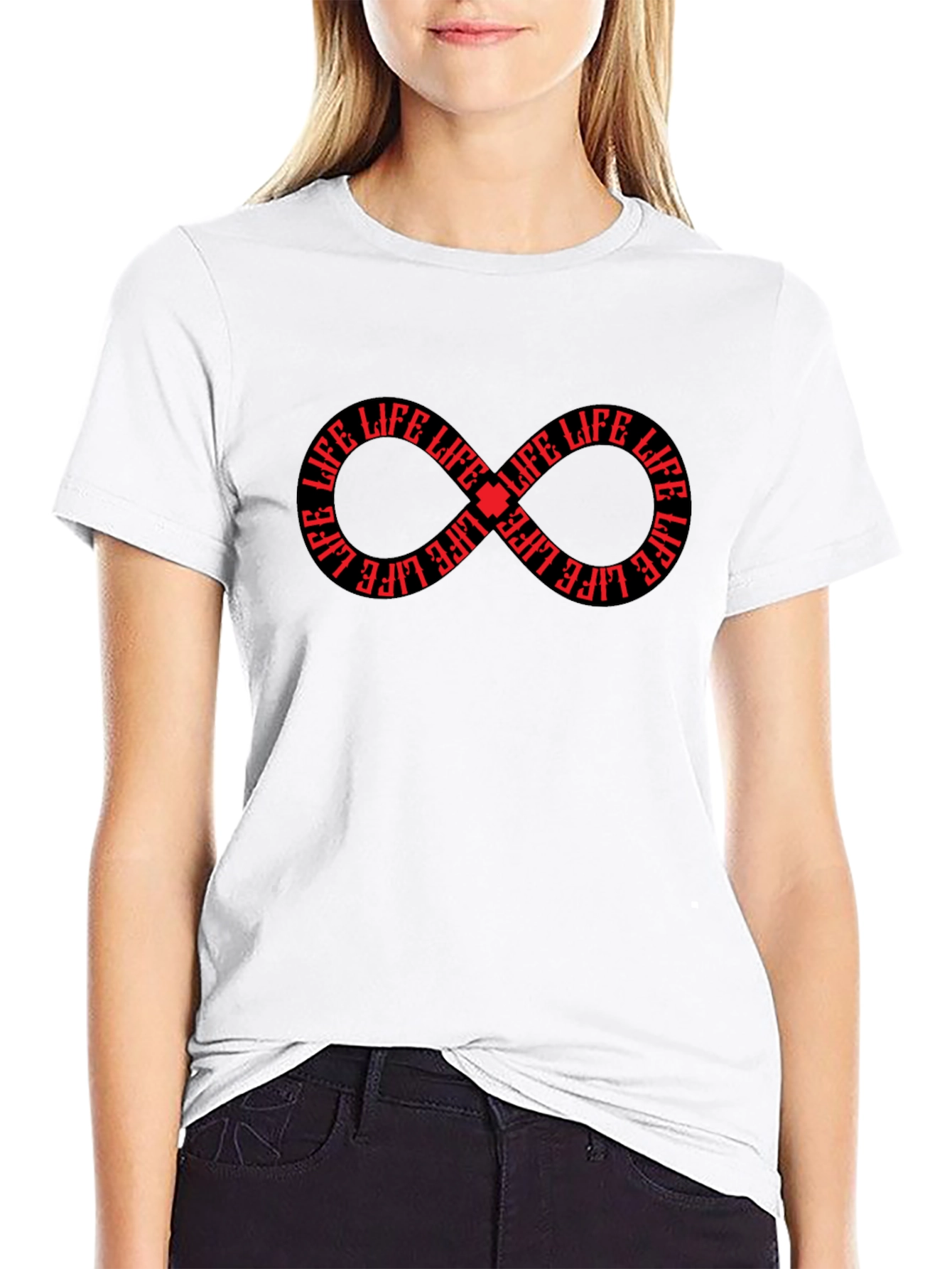 Life Infinity Symbol Black T-Shirt
