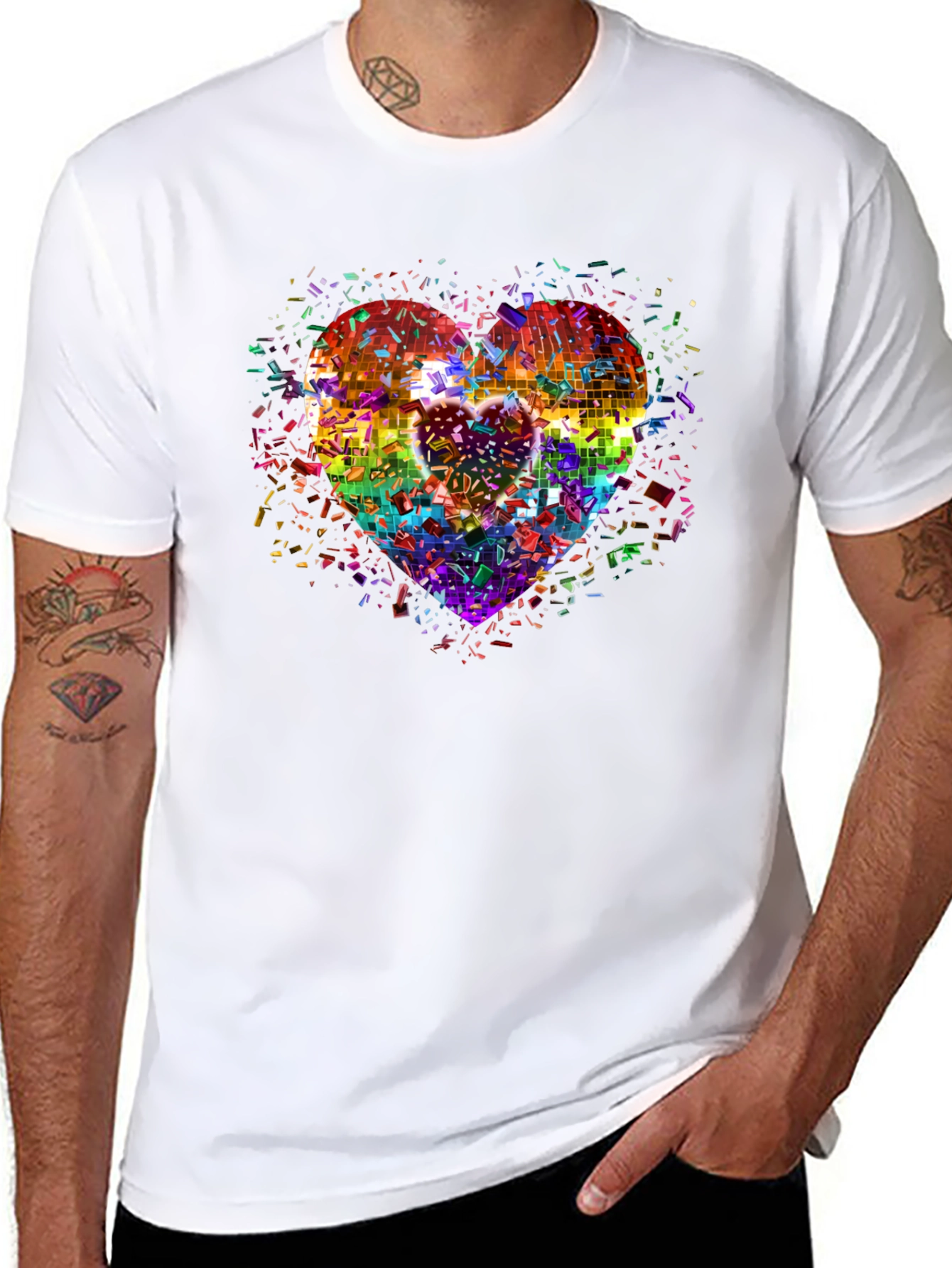 Rainbow Heart Disco T-Shirt