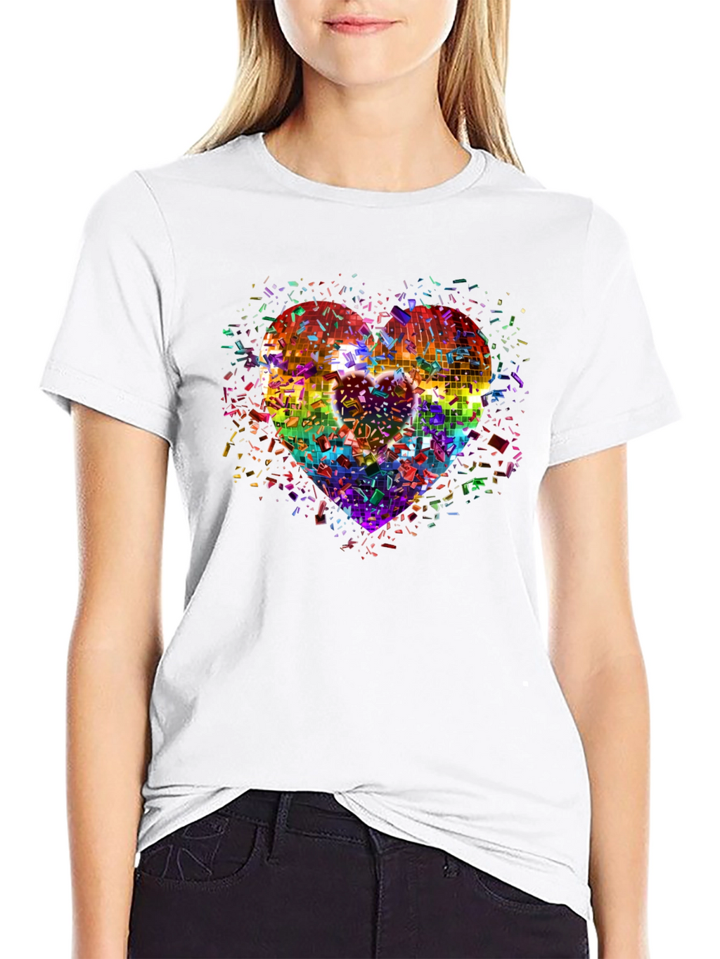 Rainbow Heart Disco T-Shirt