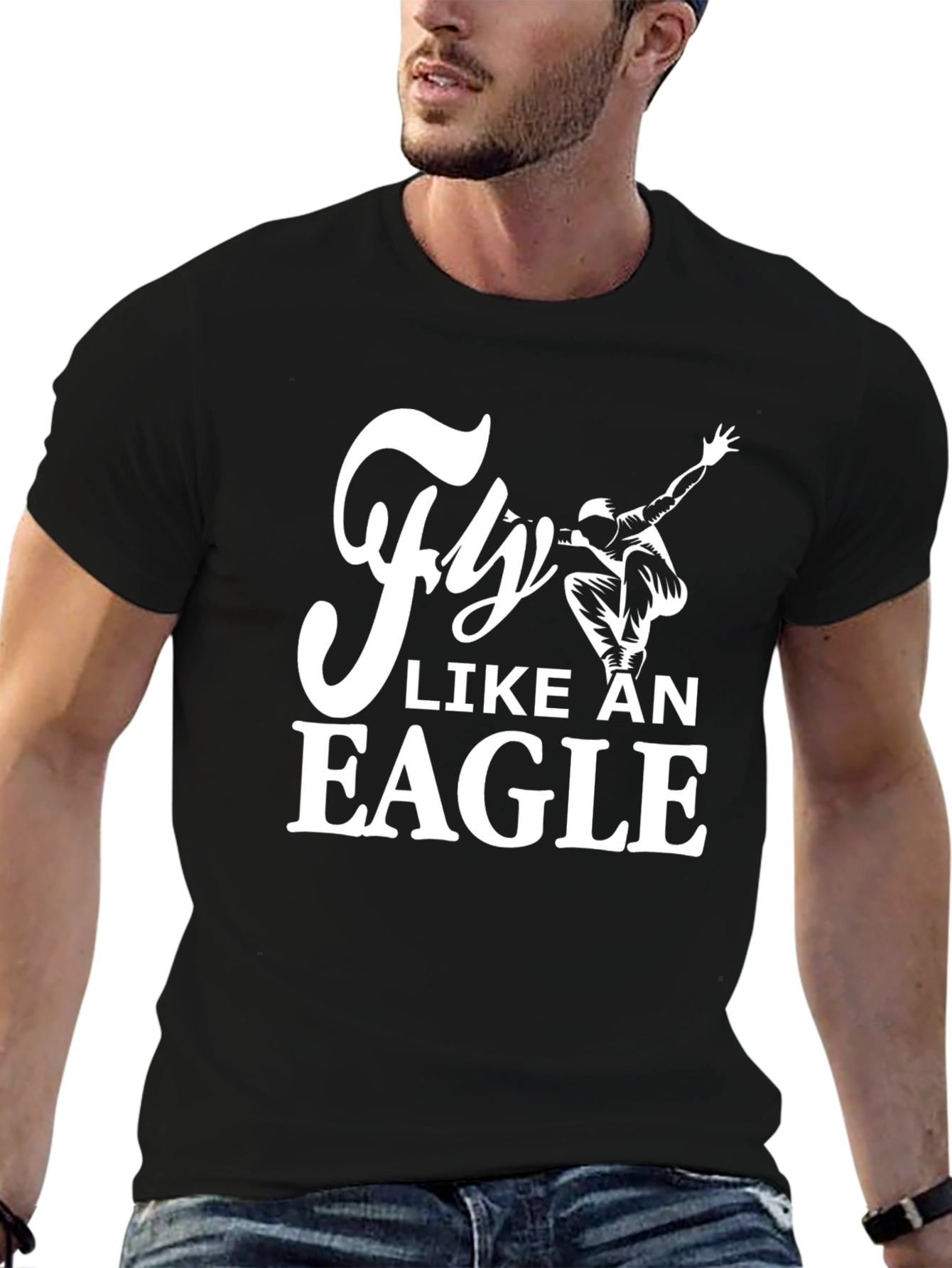 Fly Like An Eagle Black Graphic Tee