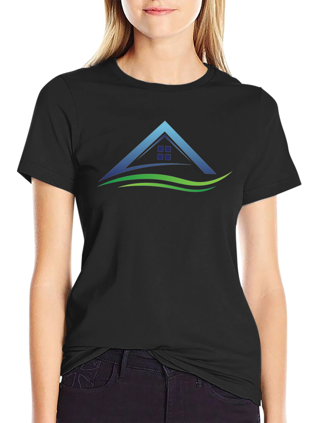 Modern House Graphic Tee - Black