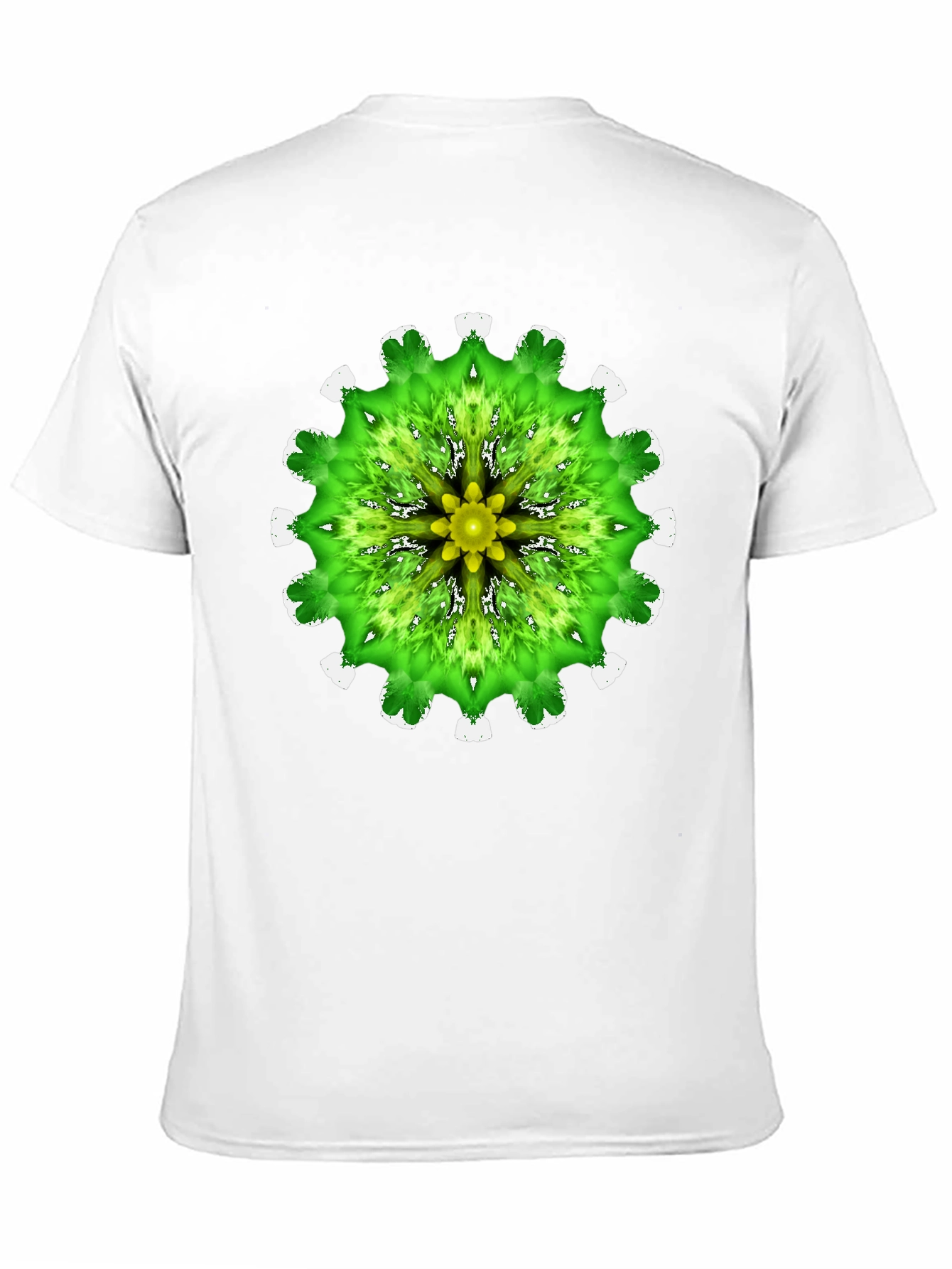 Green Mandala Graphic Black T-Shirt