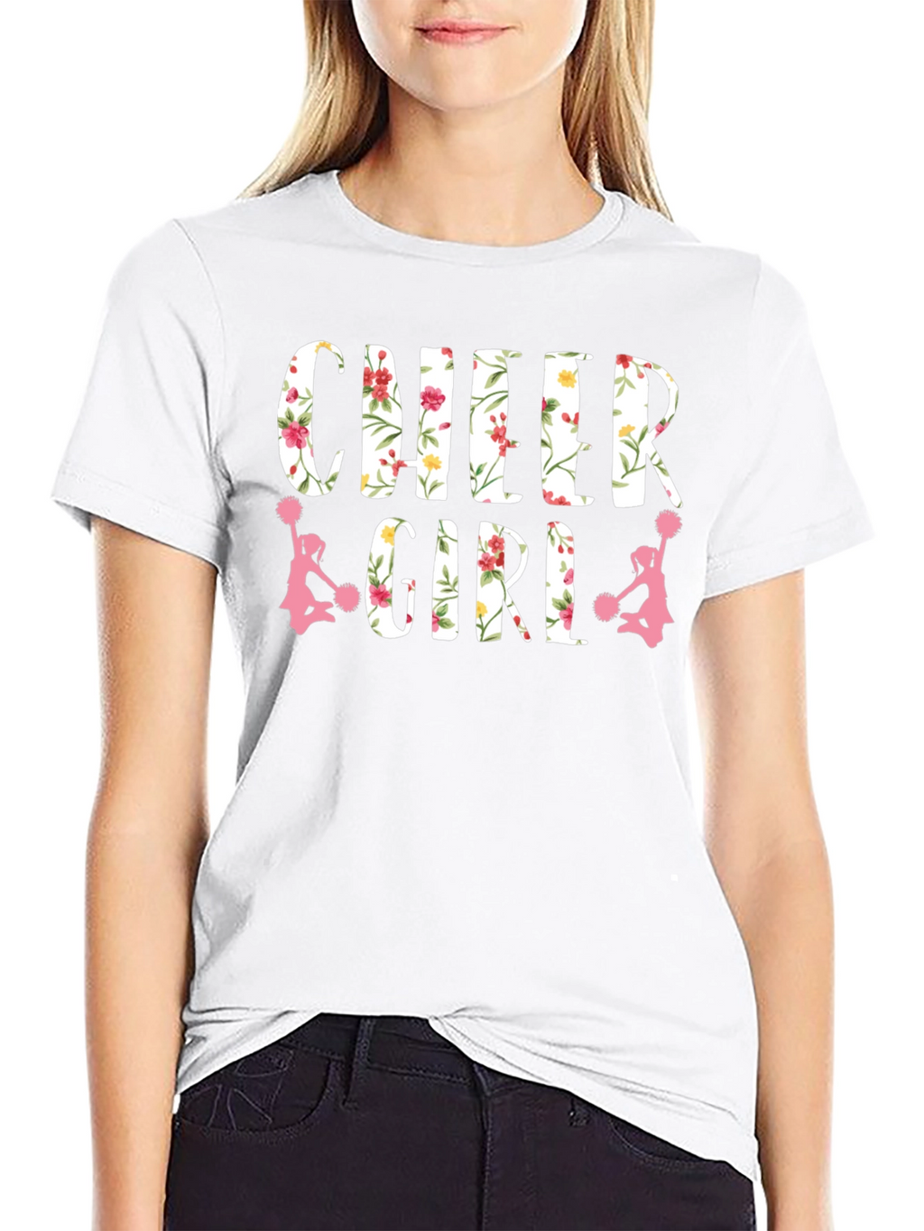 Cheer Girl Floral Print T-Shirt