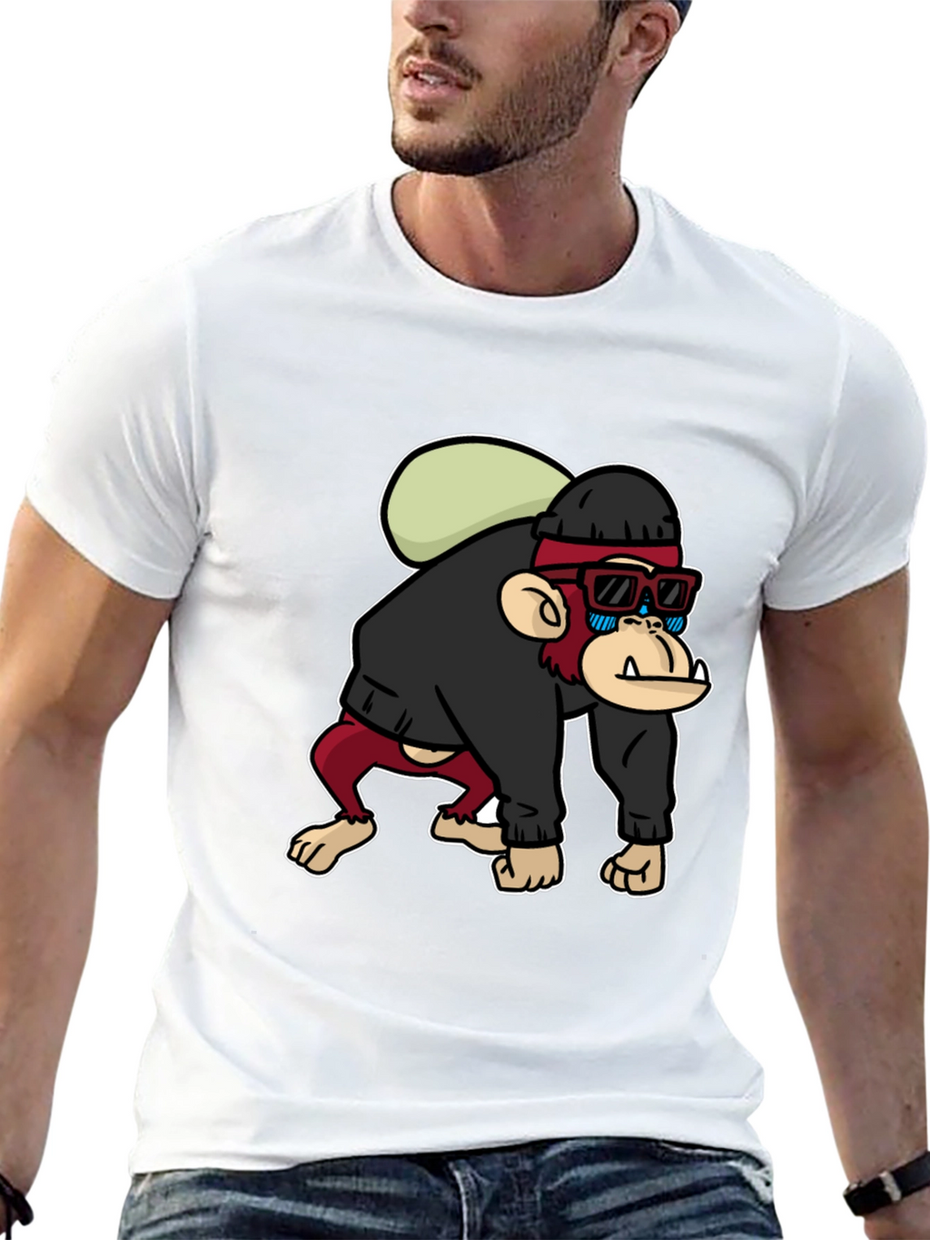 Cool Monkey Graphic T-Shirt - Black