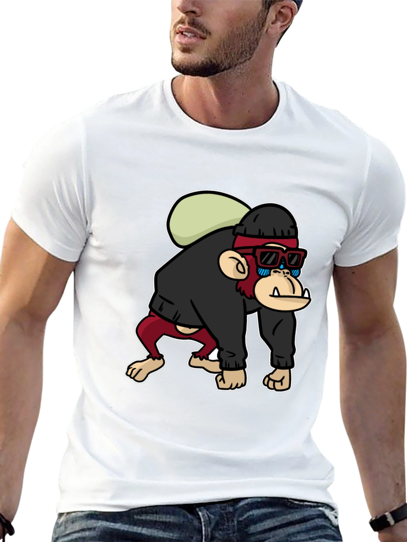 Cool Monkey Graphic T-Shirt - Black