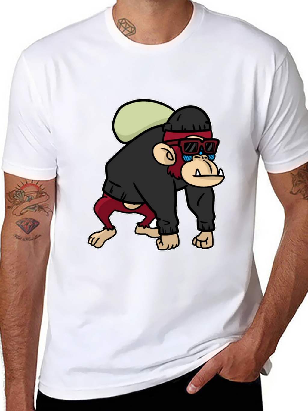 Cool Monkey Graphic T-Shirt - Black